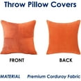 thumbnail image 2 of Pack of 2,Rust Boho Corduroy Pillow Covers Decorative Throw Pillow Covers Soft Solid Couch Pillowcases Cross Patchwork Textured Cushion Covers for Living Room Bed Sofa 18x18 inch, 2 of 8