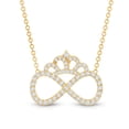 thumbnail image 2 of Rosec Jewels Lab Created Diamond Infinity Necklace - EF-VS Grade Diamond Crown Necklace - Ready to Gift, 18K Yellow Gold, 2 of 6