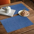 thumbnail image 5 of Placemats Set of 4, Navy Blue Linen Texture Placemats Set of 4, Farmhouse Solid Color Tablemats Washable Placemat Table Decoration for Kitchen Table Dinner Party Home Decor Indoor Outdoor 13x19 Inch, 5 of 8