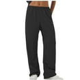 thumbnail image 2 of Ofreoo Pants for Women Flowy Casual Drawstring Waist Wide Leg Loose Casual Stripe Pants with Pocket, 2 of 6