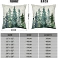 thumbnail image 5 of Watercolor Pine Tree Pillow Covers Green Rustic Forest Throw Pillow Covers 20x20 Set of 2 Winter Xmas Tree Snowflakes Pillowcase for Living Room Couch Sofa, 5 of 6
