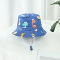 thumbnail image 3 of Wuxian Baby Boys Girls Hats Summer Breathable Wide Brim Cute Cartoon Dinosaur Print Adjustable Strap Mesh Patchwork Uv Protection Caps Toddler Outdoor Beach Playground Casual Hats,B,One Size, 3 of 5