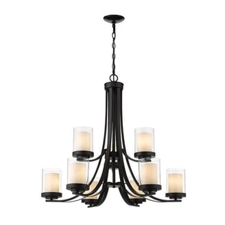 Z-Lite Dealey 7 Light Clear Crystal Steel Island Pendant in