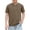 Khaki, variant on Boys Waffle Knit T-Shirt Henley Neck Button Down Short Sleeve Shirts Kids Fashion Casual Loose School Summer Tops