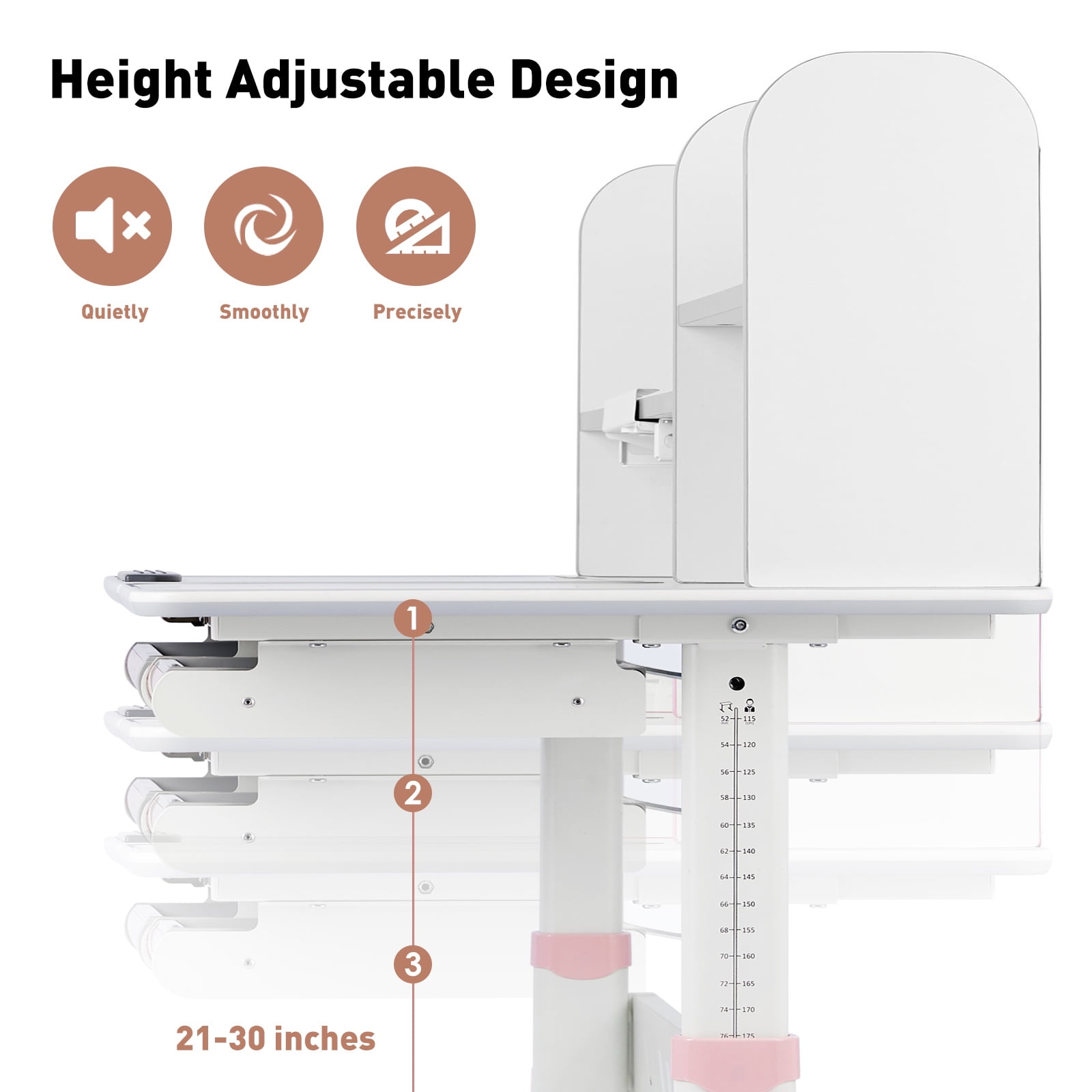 COSVALVE Adjustable Kids Desk and Chair Set with Hutch, Multifunction Ergonomic Study Table Chair with 2 Storage Drawers, Tilt Desktop, Height Adjust (Pink)
