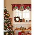 thumbnail image 4 of Merry Christmas Tie Up Valances Curtain, Gnome with Hat Winter Snowflake Red Plaid Adjustable Rod Pocket Short Window Treatment Tie Up Curtains Valances for Kitchen Living Room Bathroom 54x18 Inches, 4 of 9