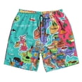 thumbnail image 3 of Uemuo Cartoon Map Of Europe Pattern Men's Swim Trunks Hawaiian Beach Bathing Suit Swimsuits Beach Quick-Dry Shorts with Pockets-3X-Large, 3 of 9