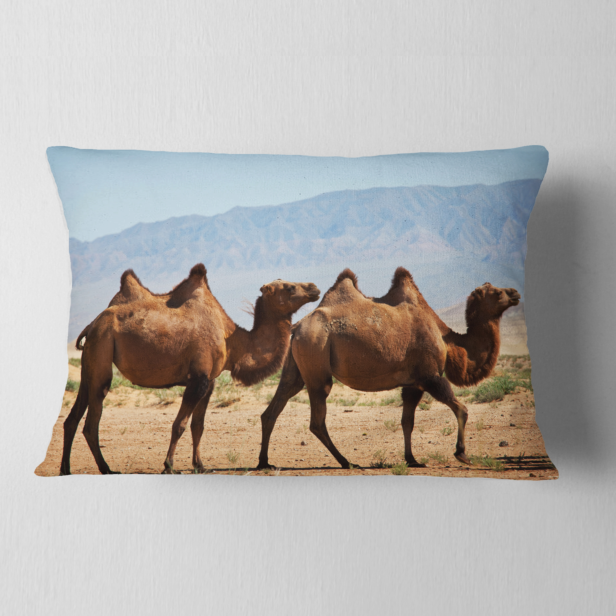 Designart 12" x 20" Brown Polyester Throw Pillow