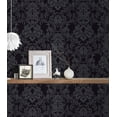 thumbnail image 3 of Concord Wallcoverings Textured Wallpaper Modern Baroque Featuring Ornaments, Black Silver, 21 In x 33 Ft (56 sq. ft), 361663, 3 of 7