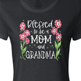 thumbnail image 4 of Inktastic Blessed to Be a Mom and Grandma Pink Flowers Women's T-Shirt, 4 of 5
