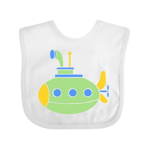 Inktastic Cute Green Submarine Boys or Girls Baby Bib