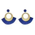 thumbnail image 2 of Tassel Thread Dangle Sequins Disc Earrings Boho Ethnic Earrings Black, 2 of 5