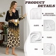 thumbnail image 6 of Xoenoiee Butterfly Leopard Glitter Print Long Nightgowns for Women Long Sleeve Sleepshirt Button Sleep Dress Mumu Dress V Neck Sleepwear Plus Size, 4XL, 6 of 7