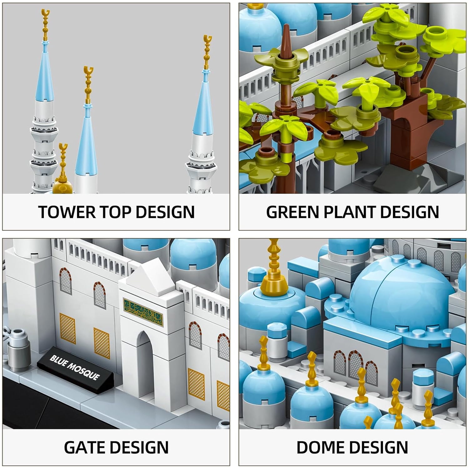 Vyytoz Blue Mosque Istanbul Building Set, 1129Pcs Architecture Model, Creative Display Toy, World Landmark Collection