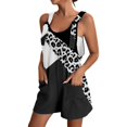 thumbnail image 1 of Gibobby pantalones siameses de pierna ancha Mono de tirantes de bolsillo informal de moda estampado para mujer(Blanco， L), 1 of 5