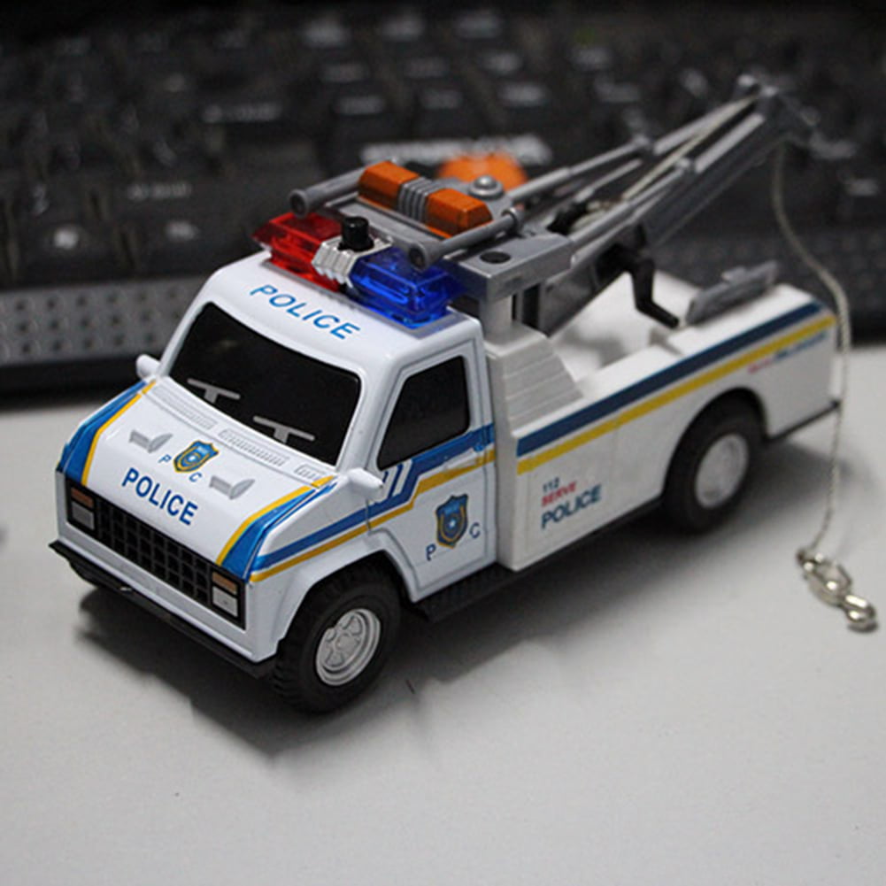 1/28 Rescue Polices Fire Car Cranes Pull Back Light Sound Kids Toy Gift Striking 