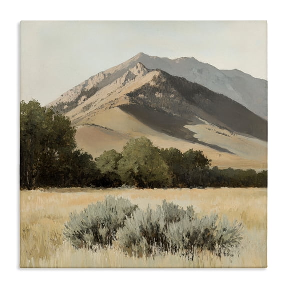 Stupell Industries Rustic Lodge Mountain Ridgeline Landscape Canvas Art, 17 x 17, by Petals Prints Design