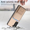 thumbnail image 6 of Magnetic Carbon Fiber Case for Samsung Galaxy S21 FE with Holder Kickstand, Fiber Texture Wallet Phone Case with Card Holder Durable Military Grade Protection Cover for Galaxy S21 FE, Khaki, 6 of 10