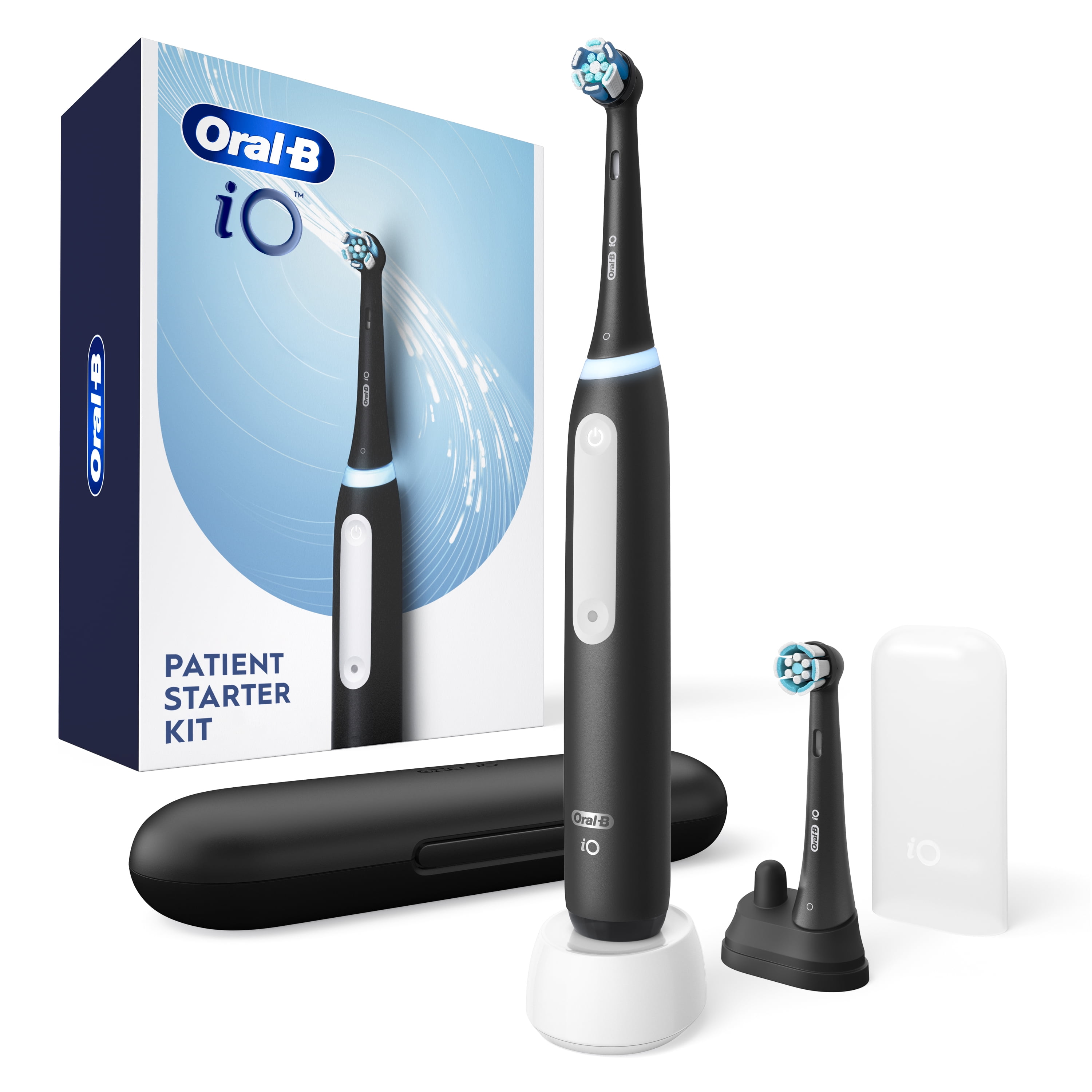 Oral-B iO Series 3 Electric Toothbrush with Brush Heads, Rechargeable, Black, 1CT