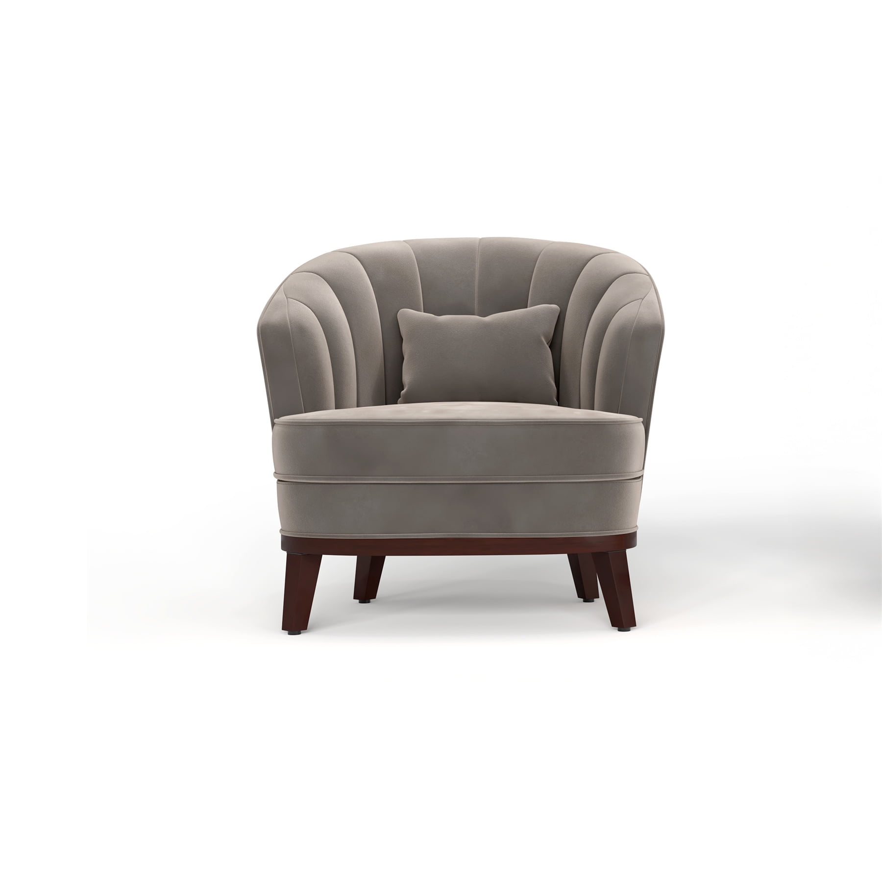 Ava Upholstered Barrel Accent Chair, Grey