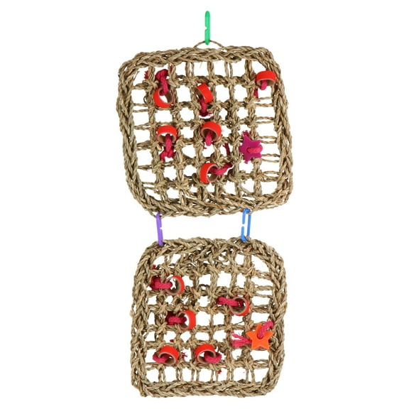 Nicehomfit Parakeet Pet Hanging Swing Net Wood 1Set