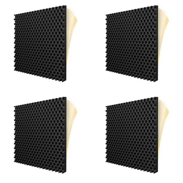 Paquete de 24 Paneles de Espuma AcúStica Autoadhesivos Panel de Pared de Tratamiento de InsonorizacióN IgníFugo, Reduce la Espuma de Ruido para Estudio, Etc.