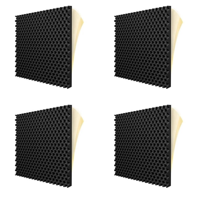 Paquete de 24 Paneles de Espuma AcúStica Autoadhesivos Panel de Pared de Tratamiento de InsonorizacióN IgníFugo, Reduce la Espuma de Ruido para Estudio, Etc.