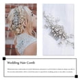 thumbnail image 3 of Rhinestone Bride Wedding Hair Comb Crystal Hair Piece Pearl Bridal Hair Accessories for Women HC136 (Gold), 3 of 4