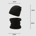 thumbnail image 3 of YAOBAMM Cozy Knitted Hat Scarf 2 Pcs Set Men Hat Scarf Set Knitted High Elasticity Warm Solid Color Thick Plush Winter Cycling Riding, 3 of 6