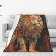 thumbnail image 4 of Cauagu Majestic Cosmic Lion Pattern Flannel Bed Blankets,Fleece Blanket Comfortable Air Conditioning Blanket for Sofa Bed Travel Couch & Living Room -40"x30", 4 of 8