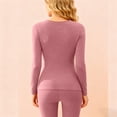 thumbnail image 4 of Plus Size Thermal Underwear for Women Long Fleece Lined Base Layer Winter Warm Top Wine S, 4 of 4
