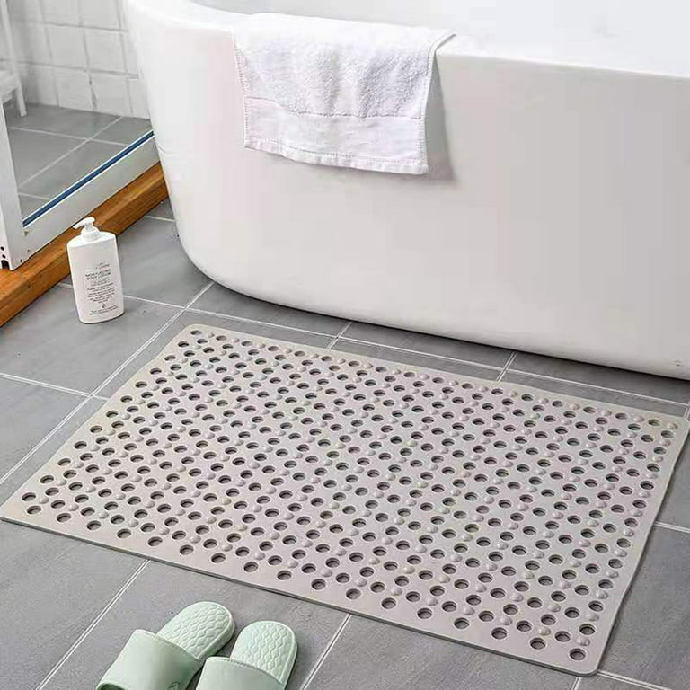 Tzchesanchi Non Slip Mildew Resistant Bathroom Mats Shower Mat Bathtub Foot Mat Non Slip Design Can Be used in Bathroom Bathtub Doorway Gray, Size: 37