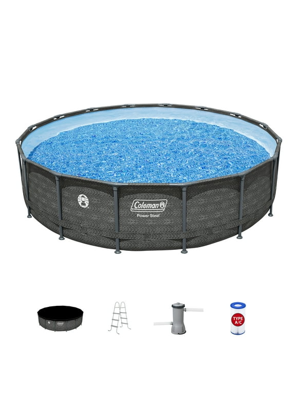 Coleman Power Steel 16 ft. x 42 in. Round Metal Frame Above Ground Pool Set