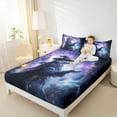 thumbnail image 4 of Manfei Witch Lizard Twin Sheet Sets, Psychedelic Stars Galaxy Twin Fitted Sheet, Teens Boys Girls Kids Flat Sheet, Ultra Soft Home Decor, 3-Piece, 4 of 7