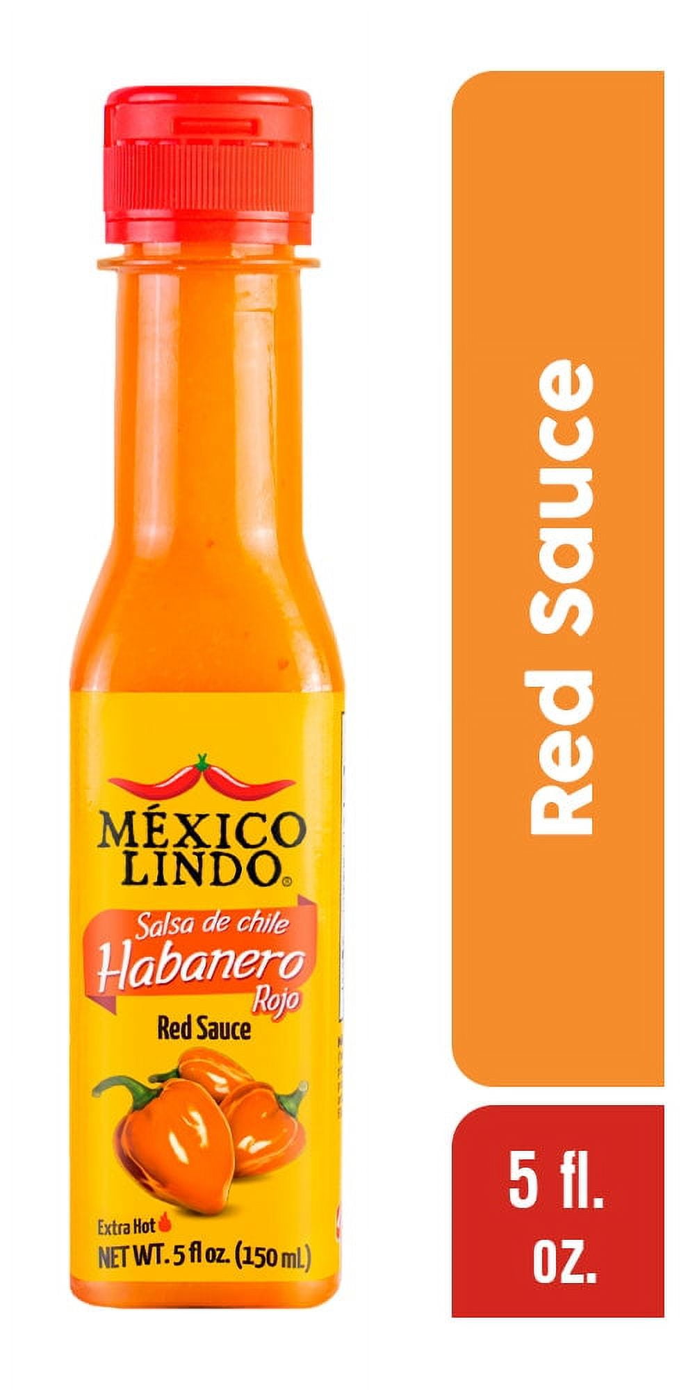Mexico Lindo Habanero Red Hot Sauce, 5 oz, Pack of 6