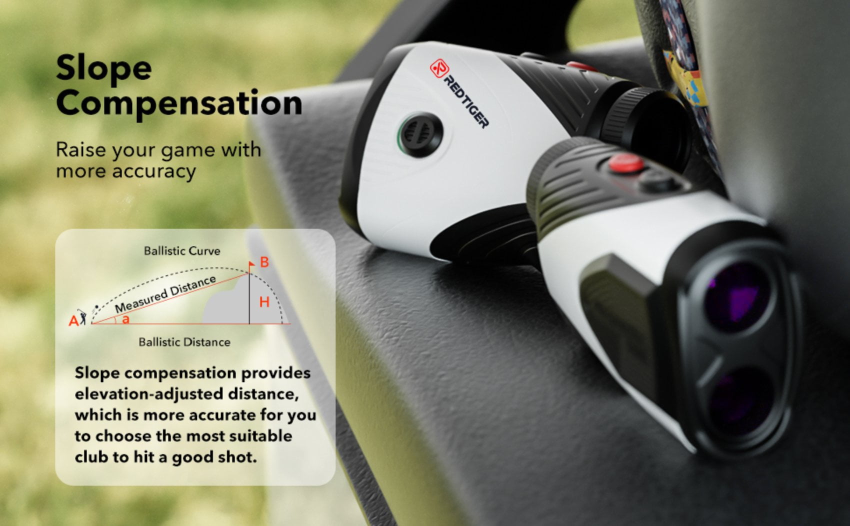 REDTIGER Laser Golf/Hunting Rangefinder, 7X Magnification Clear View 1200 Yards Laser Range Finder, Slope Measurement, Flag Pole Lockin, Short