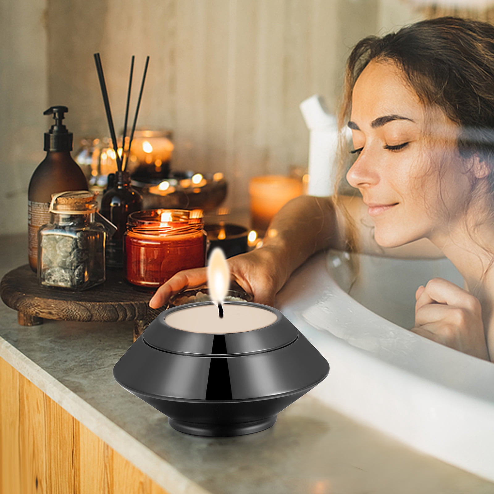 Cremation Urn for Human Ashes Stainless Steel Candle Ash Holder Keepsake Urn for Ashes Candlestick Mini Funeral Urns for Pet Ashes,Customize