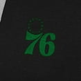 thumbnail image 4 of Men's Antigua Black Philadelphia 76ers St. Patrick's Day Victory Raglan Pullover Hoodie, 4 of 4