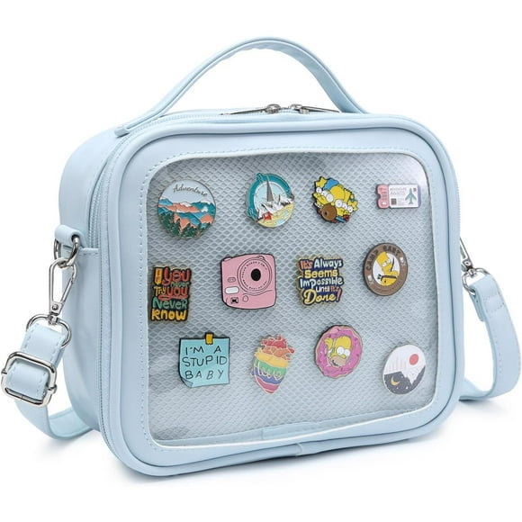 TRAHOO-Leather Ita Backpack Crossbody Bag Messenger Purse JK Uniform Shoulder Bags for Anime Pins Display