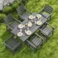 thumbnail image 3 of Aiho 7-Piece HIPS Patio Furniture Set with Umbrella Hole, Outdoor Dining Set for 7, Patio Table and Chairs set for Patio, Lawn, Backyard, Garden, Poolside - Gray, 3 of 10