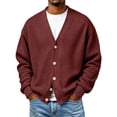thumbnail image 3 of Kukoosong Men's V Neck Knit Cardigan, Fall Casual Loose Fit Outerwear, Long Sleeve Button Front Pocket Coat for Daily Commute, 3 of 6