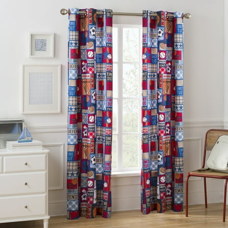 - Mainstays Grommet Room Darkening Sports Patch Boy's Bedroom Curtain Panel