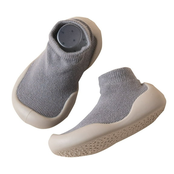 Yindaity Baby Socks And Shoes Children's Floor Socks Spring Baby Home Floor Socks Soft Rubber Sole Baby Toddler Shoes Knit Shoes for Girls (Grey,2-3 Years)