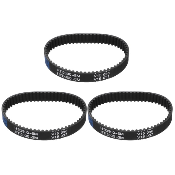 3 Packs HTD-5M Rubber Timing Belt 60 Teeth, 300mm Pitch Length, Closed Loop Pulley Timing Belt