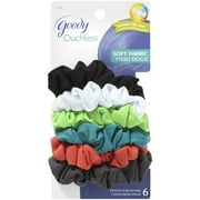 Goody Ouchless Soft Fabric Gentle Saltwater Taffy Colors Scrunchies, 1 st