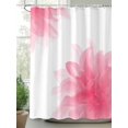 thumbnail image 2 of Fsddascl Pink Flower Shower Curtain Set - 48" x 72" Washable Bathtub Curtain with 12 Hooks, Boho Modern Floral Abstract Ombre Leaf White Waterproof Fabric Stall Shower Curtains for Bathroom/Bathtub, 2 of 6