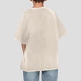 thumbnail image 4 of Boys Oversized Washed Crew Neck T‑Shirt Vintage Mineral Wash Short Sleeve Loose Fit Casual Tee Soft Breathable Kids Basic Top for Daily School Outdoor Play Wear(Beige,11-12 Years), 4 of 6