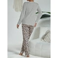 thumbnail image 2 of Ensemble de Pyjama Confortable pour Femmes à Imprimé Léopard - Haut avec Accent Cœur, Pantalon de Pyjama Doux, 2 of 7