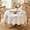 Blue-55" (Round), variant on Linen Style Embroidered Table Cloth 55"x55" Round Blue