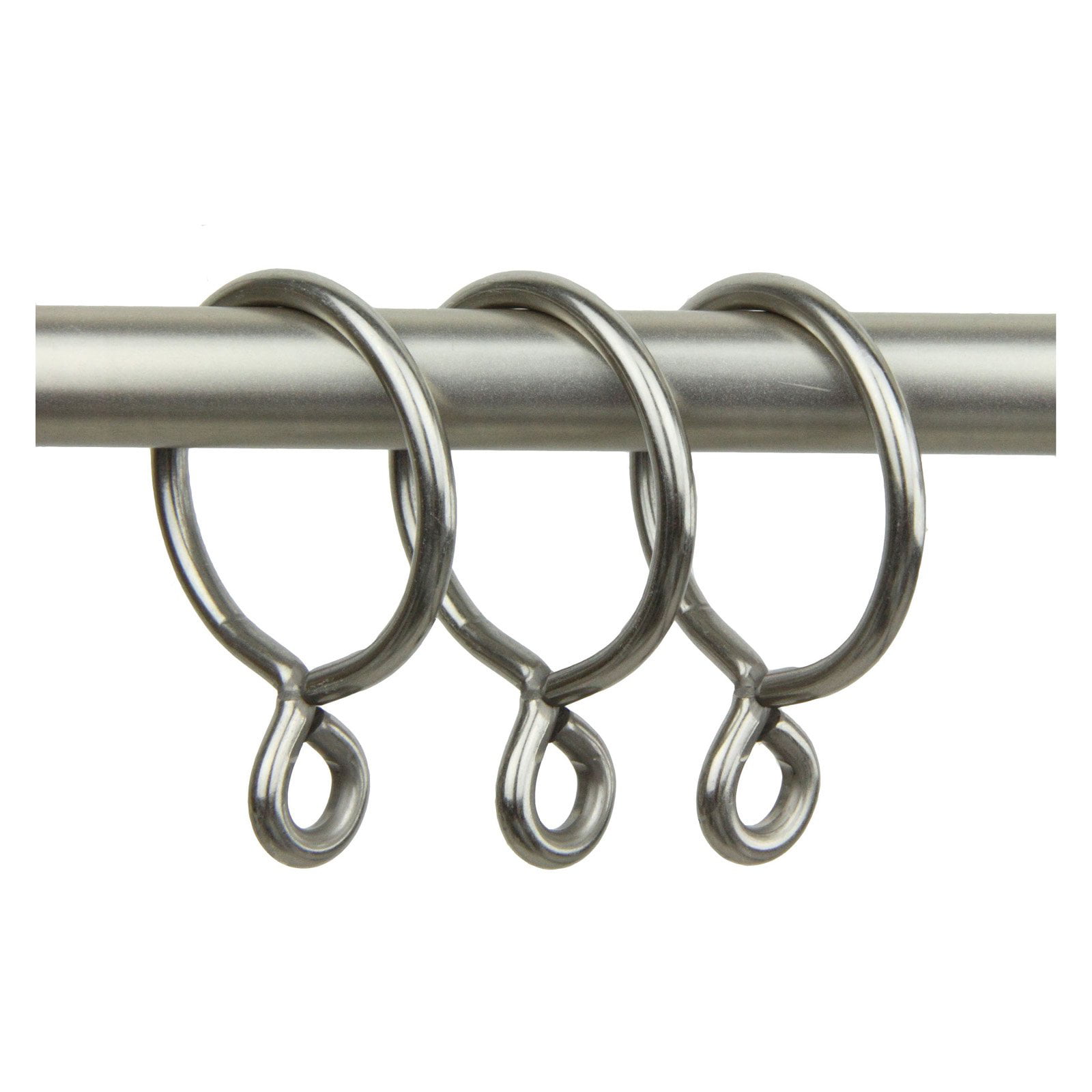 10 x Curtains Rings with Clips,Stainless Steel Window Curtain Clip Rings Hanging Rings Hooks for Bathroom Cafe Windows and Drapes Silver 
